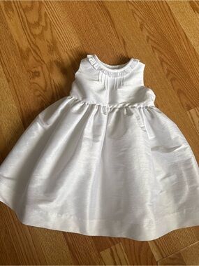 Little English Cream Satin Baby Dress